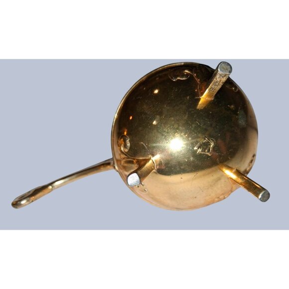 Vintage Brass Tabletop Lighter & Ashtray Set With Handle - Picture 5 of 9